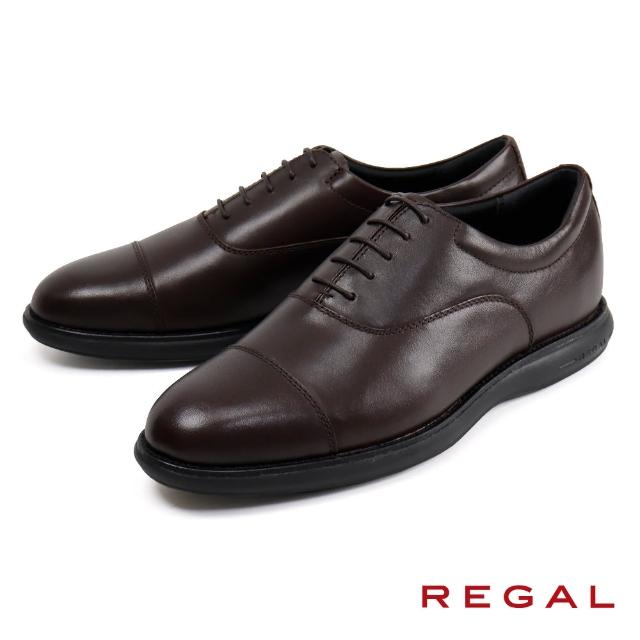 【NAGASHIRO永城皮鞋】REGAL日本牛津造型橫飾休閒皮鞋 深棕色(71WR-DBR)