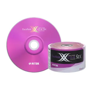 【RITEK錸德】52X CD-R白金片 X版/100片裸裝