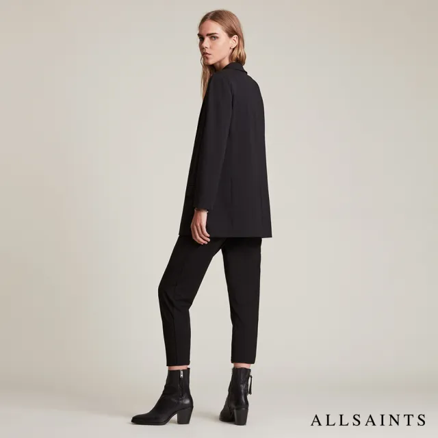 【ALLSAINTS】ALEIDA JERSEY 經典輕薄天絲混紡開襟西裝外套-黑 WT109V(常規版型)