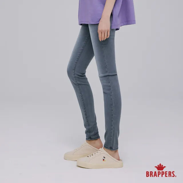 【BRAPPERS】女款 新美腳ROYAL系列-中腰彈性窄管褲(黑灰)