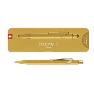 【CARAN d’ACHE】CARAN d’ACHE 瑞士製 844 PREMIUM 999尊貴金  GOLDBAR 機械工藝 自動鉛筆(原廠正貨)