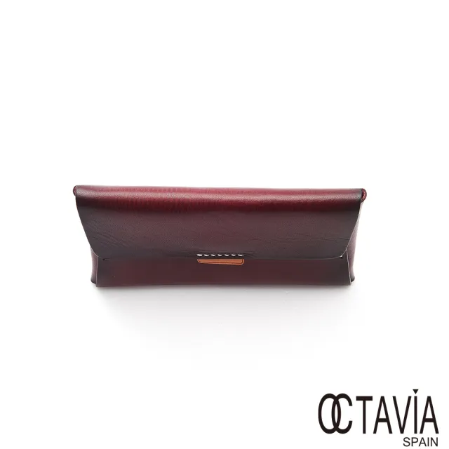【OCTAVIA 8】雙11 真皮 愛的信息 植染牛皮插稍歐式長夾(卡門紅)