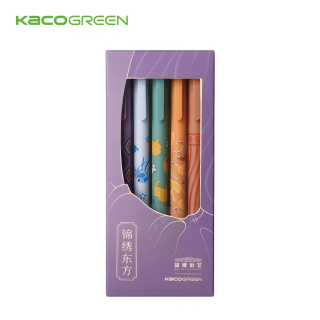 【KACOGREEN】PURE 書源0.5中性筆五入組-國風系列(三款可選/中性筆/0.5/KACO)