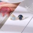 【INES】韓國設計S925銀針太陽月亮撞色滴釉造型耳環(S925銀針耳環 撞色耳環)