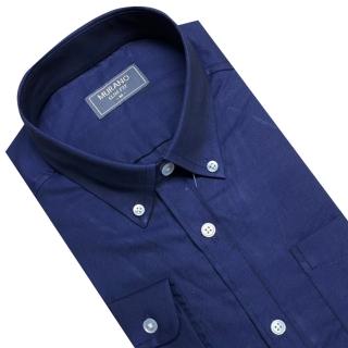 【MURANO】SLIM FIT 長袖襯衫-深藍色(臺灣製、現貨、修身)