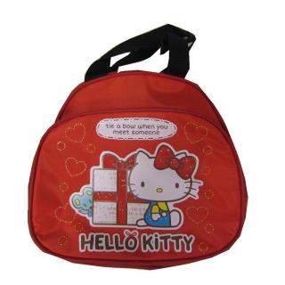 【HELLO KITTY】餐袋手提便當袋(正版授權商品進口防水尼龍布可放水瓶網袋符合國家安檢標準用品安全)