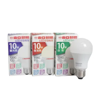 【東亞照明】6入組 LED燈泡 10W 白光 黃光 自然光 全電壓 E27 球泡燈