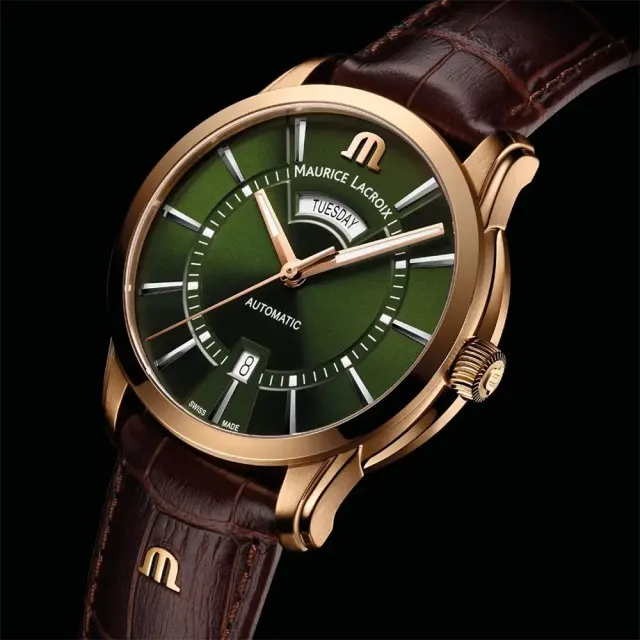 【Maurice Lacroix 艾美錶】Pontos Day Date 青銅日曆紳士機械錶 禮物 送禮(PT6358-BRZ01-63E-3)