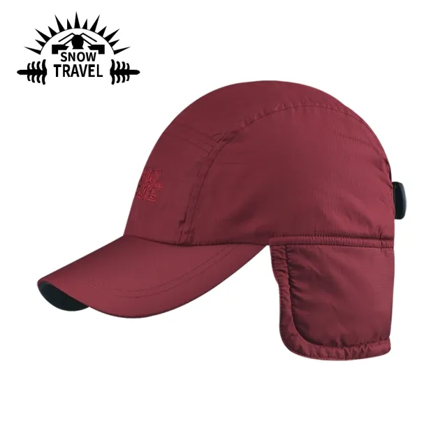 【SNOW TRAVEL】雙層防風棒球遮耳帽《酒紅》AR-50/保暖帽/棒球帽/鴨舌帽/護耳帽(悠遊山水)