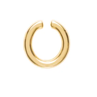 【CINCO】葡萄牙精品 Arlo Earring 925純銀鑲24K金 C型圓耳環 無耳洞女孩必備(925純銀)