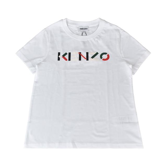 【KENZO】KENZO彩色印花LOGO純棉短T(女裝/白)