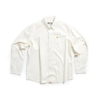 【EDWIN】男裝 經典洗色休閒牛津長袖襯衫(白色)