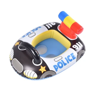 【Leader X】網紅爆款 加厚防爆美國警車戲水坐騎 兒童造型游泳圈(適用6個月-3歲)