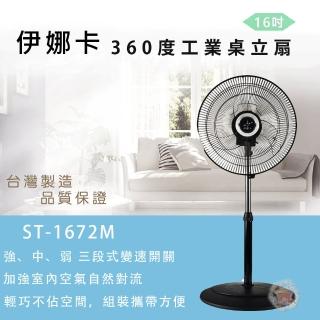 【伊娜卡】超值兩入組-16吋工業桌立扇(ST-1672M)