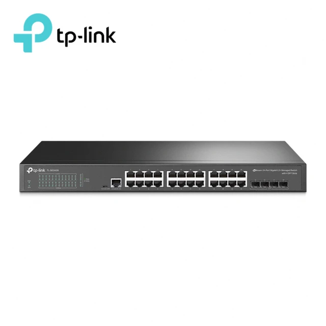 【TP-Link】TL-SG3428 24埠 10Mbps/100Mbps/1Gbps RJ45 Gigabit L2 管理型交換器(4 SFP 插槽)