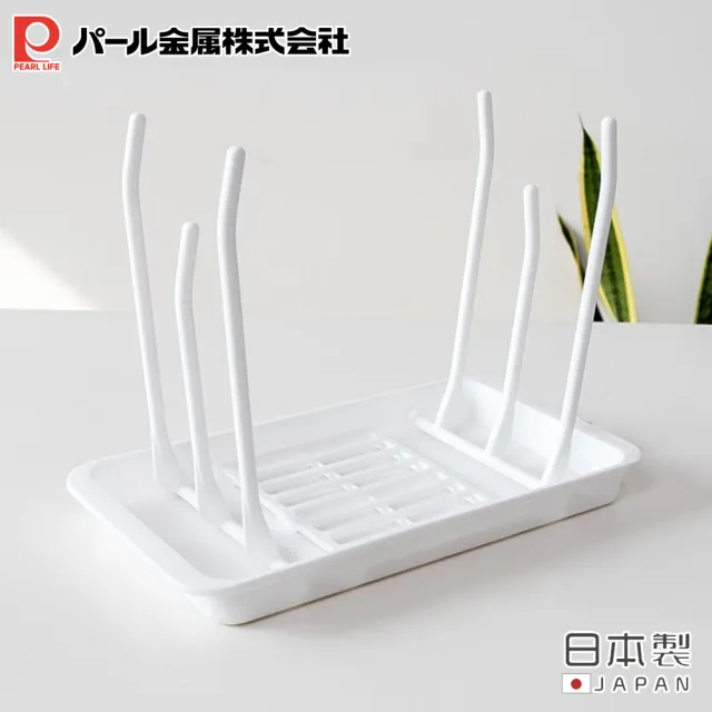 【Pearl Life 珍珠金屬】日本製可折疊收納瀝水杯架(2入組)