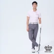 【KING GOLF】網路獨賣款-男款滿版圓型點點男款刺繡造型POLO衫/高爾夫球衫(淺粉)