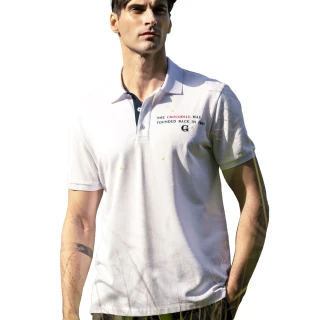 【Crocodile】男時尚基本款素面短袖POLO衫(白色)