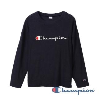 【Champion】官方直營-Campus 草寫LOGO長袖Tee-男(深藍色)