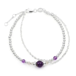 【Niloe】紫丁香串珠手鍊-女款創新設計(925純銀、獨家設計、天然石)