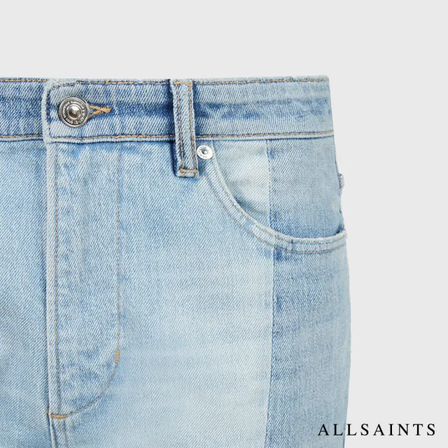 【ALLSAINTS】KIM 不對稱彈力雙色高腰修身牛仔褲 WE477U(修身版型)