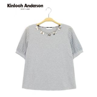 【Kinloch Anderson】蝴蝶結泡泡袖上衣 金安德森女裝(灰)