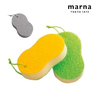 【MARNA】日本進口清潔水垢海綿菜瓜布(3入/組)