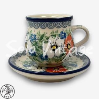 【SOLO 波蘭陶】波蘭正品 CA 波蘭陶 80ML 濃縮杯盤組 白橘花叢系列 CERAMIKA ARTYSTYCZNA