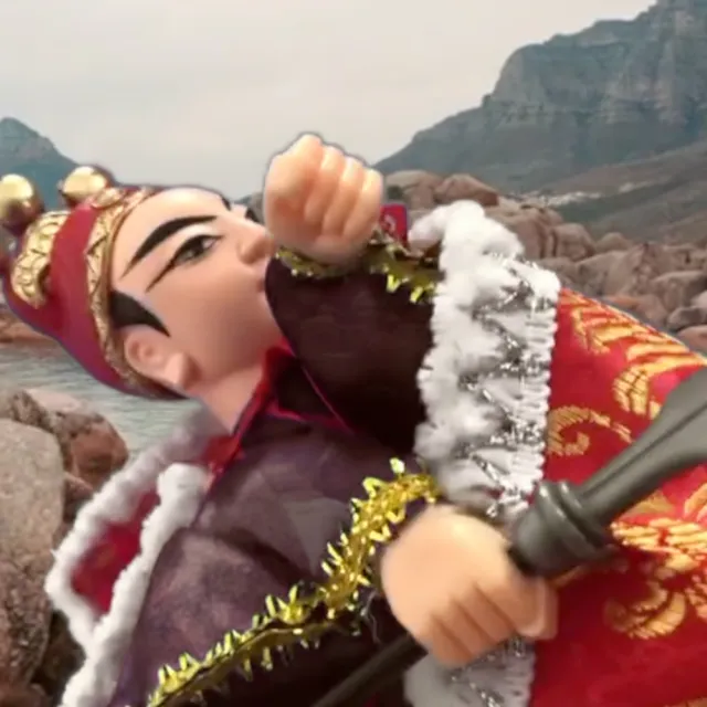 【A-ONE 匯旺】趙子龍 披風傳統布袋戲偶 送DIY彩繪流體熊組 流蘇裝飾 台灣刺繡貼 戲偶架 禮物布玩偶手偶