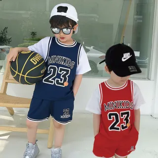 【chiao!Babe 俏寶貝】1件組 兒童時尚潮流籃球數字休閒運動套裝(110-140cm/學生/兒童/兩色可選)