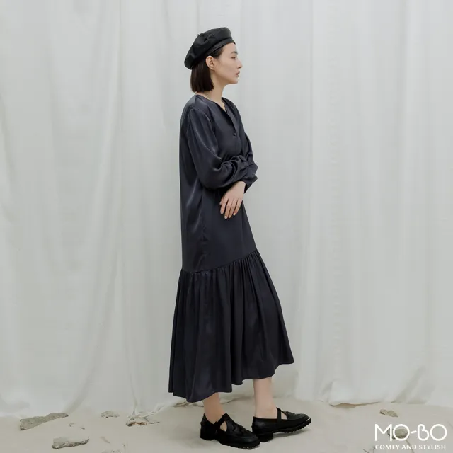 【MO-BO】希望之際V領長版洋裝(洋裝)