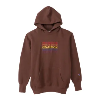 【Champion】官方直營-CAMPUS多色Logo連帽長袖Tee-男(褐色)