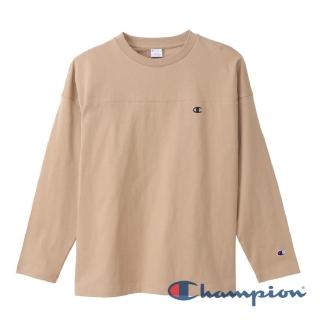 【Champion】官方直營-Campus 背面配色Logo長袖Tee-男(卡其色)