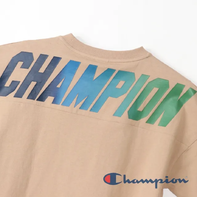 【Champion】官方直營-Campus 背面配色Logo長袖Tee-男(卡其色)