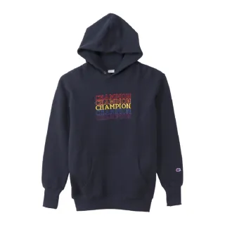 【Champion】官方直營-CAMPUS多色Logo連帽長袖Tee-男(深藍色)