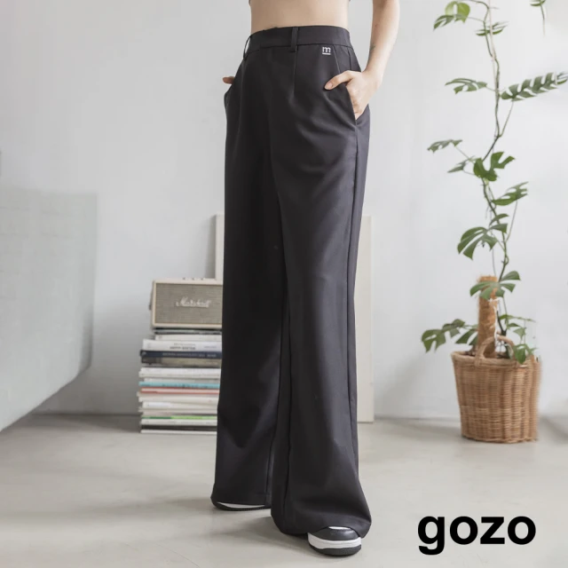 【gozo】minus g-限量系列 修身小直筒休閒西裝褲(兩色)