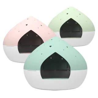 【PETDOS 派多斯】星空頂造型貓砂盆 附貓砂鏟(漏砂踏板 寬敞貓廁所)