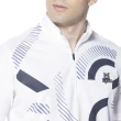 【Lynx Golf】男款吸排抗UV合身版Lynx英文圖樣短袖立領POLO衫/高爾夫球衫(白色)
