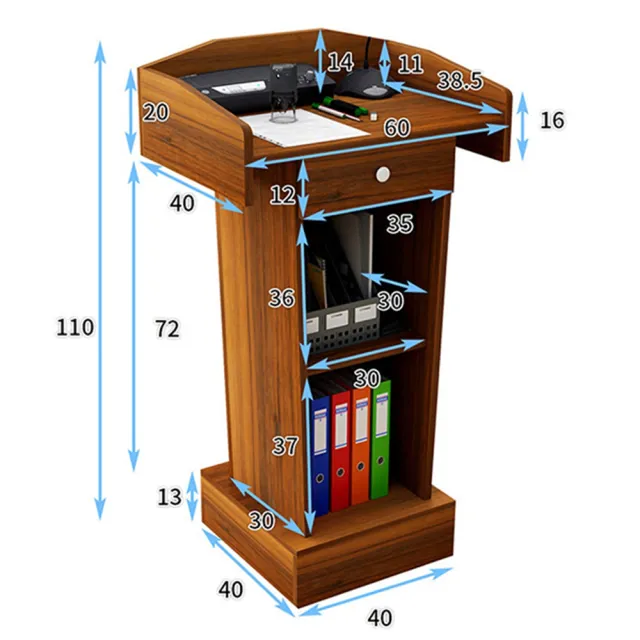 【辛欣】演講臺 演講桌(發言主席台 演講台 帶抽屜演講檯 紅胡桃色)