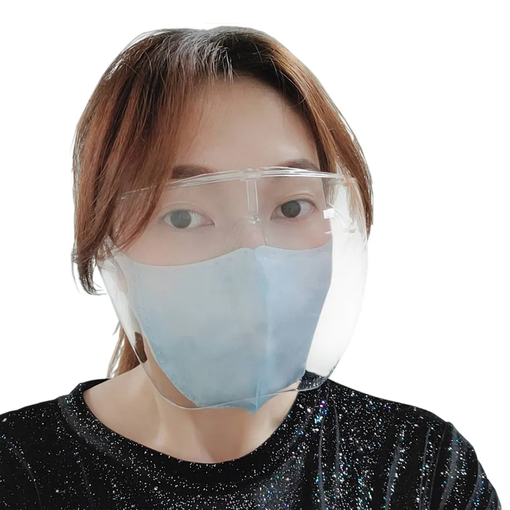 【Besthot】防疫小物-全方位防護面罩眼鏡贈送耳套一對 全臉防護面具 透明面罩(防飛沫防疫隔離)
