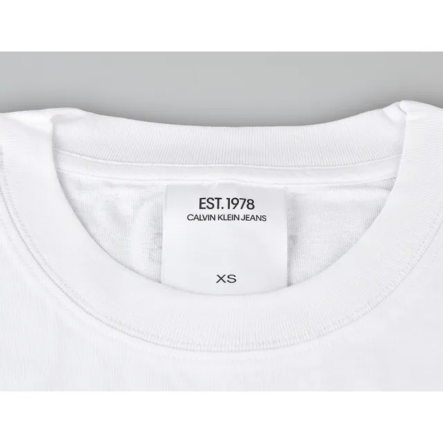 【CALVIN KLEIN】CK Calvin Klein黑字飾月球印花LOGO短T(男裝/白)
