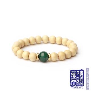 【TIBUKKYO 德榕藏品】新料六道木手串 降龍木手珠 8mm 孔雀石隔珠(五臺山木料 紋路寓意六字箴言)