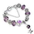 【Jpqueen】紫色晶公主大孔串珠鍊條手鍊(紫色)