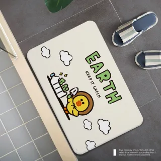【收納王妃】LINE Friends 環保系列 硬式珪藻土 地墊 踏墊 吸水(尺寸:60x39x0.9cm)