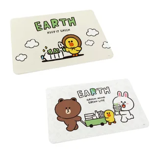 【收納王妃】LINE Friends 環保系列 硬式珪藻土 地墊 踏墊 吸水(尺寸:60x39x0.9cm)