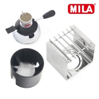 【MILA】迷你登山爐附填充座(附不鏽鋼方形爐架)