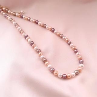 【Elegant 珍愛宣言】甜蜜繽紛天然珍珠彩色頸鏈(珍珠項鍊 珍珠頸鍊 淡水珍珠 飾品 送禮推薦)