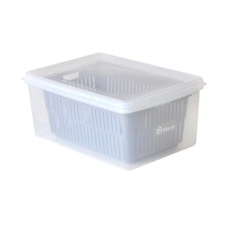【+O 家窩】MIT 沛諾思蔬果雙層瀝水保鮮盒-6.2L-3入(萬用瀝水籃 洗菜籃 濾水籃 蔬果洗滌)