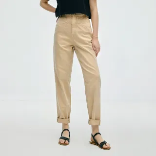 【BRAPPERS】女款 Color Life色褲系列-高腰全棉小直筒褲(卡其)