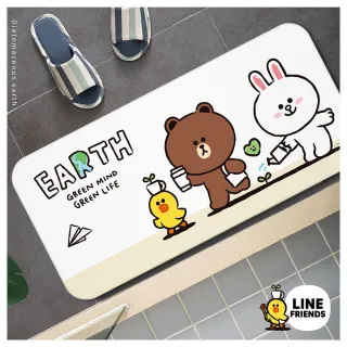 【收納王妃】LINE Friends 環保系列 軟式珪藻土地墊 踏墊(80x38x0.5cm)